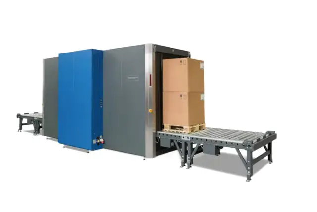 Pallet-size cargo X-ray scanner with a roller conveyor
